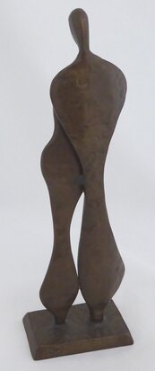 Bronzen beeld moeder met kind