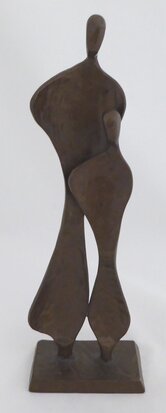 Bronzen beeld moeder met kind