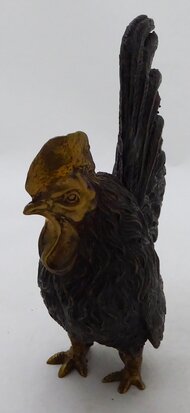 Bronzen beeld haan