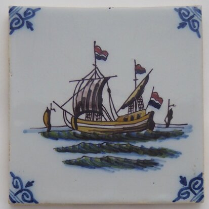 Makkum Tichelaar tegel schip