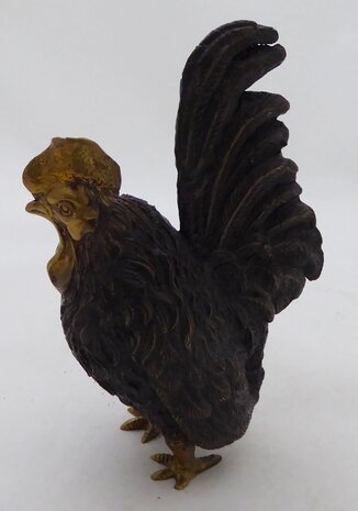 Bronzen beeld haan